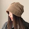 Korean Version of Baotou Hat for Women with Big Head Circumference Showing Face Small Cold Hat Retro Versatile Pile Hat Knitted Wool Hat