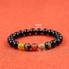 Red Agate Five-Way Fortune God Bracelet, Obsidian Five-Way Fortune God Bracelet, Unisex Couple's Gift