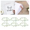 100 Pcs Shaped Paper Clips Cyan Triceratops Shape Metal Portable Electroplating Process Office Clips