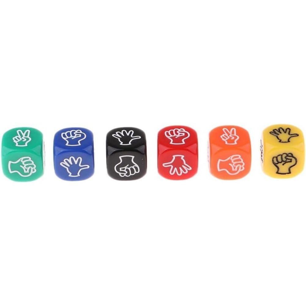 Rock Paper Scissors Dice, 6 Sided 6 Colors 20mm Scissors Game Dice, Dice Game, Finger Guessing Game Dice for Adults Kids Family Party (6PCS)