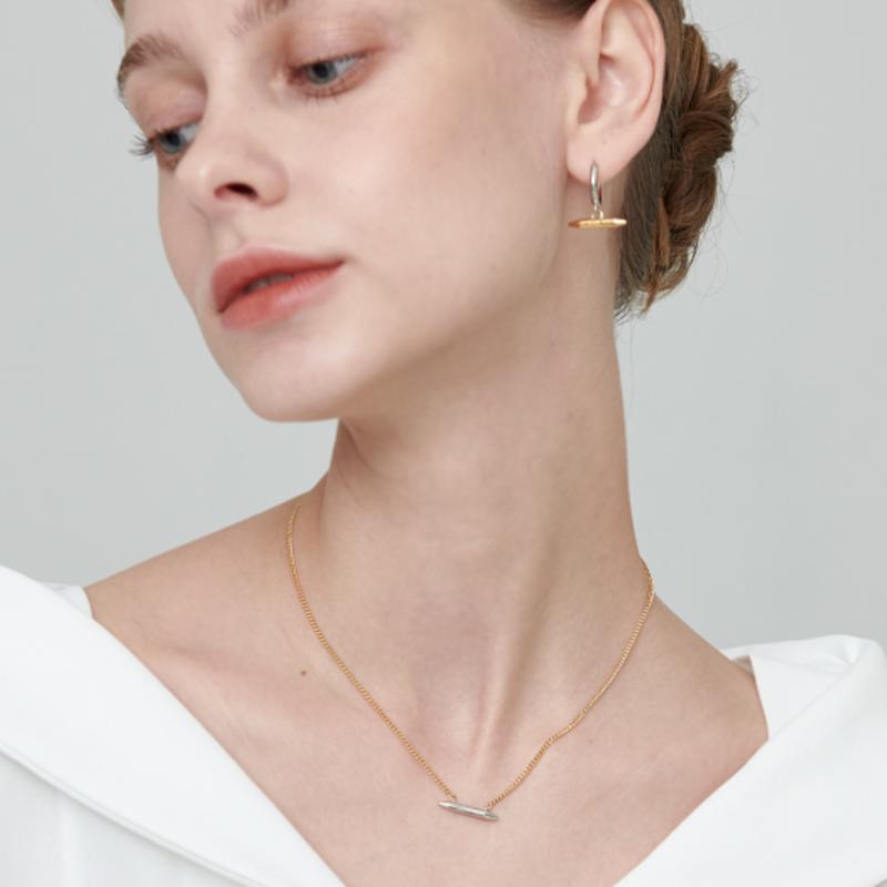 ELLE Jewelry Urban 14K Stick Point One-Touch Earrings (Gold Pin) ELGPEE381