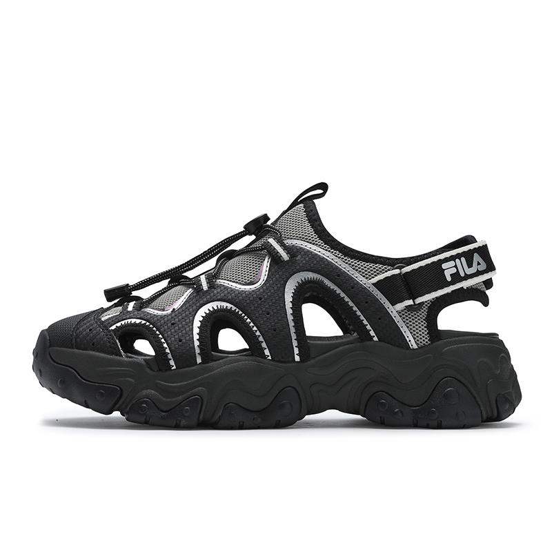 FILA Fluid 5 Sandals Cat Paw Casual Retro Beach Sandals Women sandals Black Gray F12W522401FBA