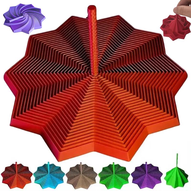 3D Printed Expanded Sensory Fidget Star Star Shaped Fidget Toys With Handles Decompression Toys Stress Relief Whirling Spiral