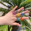 Transparent Resin Acrylic Flower Geometric Fashion Accessories Open Finger Ring Ring Joint Ring