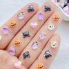 50pcs Resin Cute Mini Cartoon Halloween Black Cat, Ghost, Skull Candle Nail Art Flatback Rhinestone DIY Scrapbook Decor Crafts