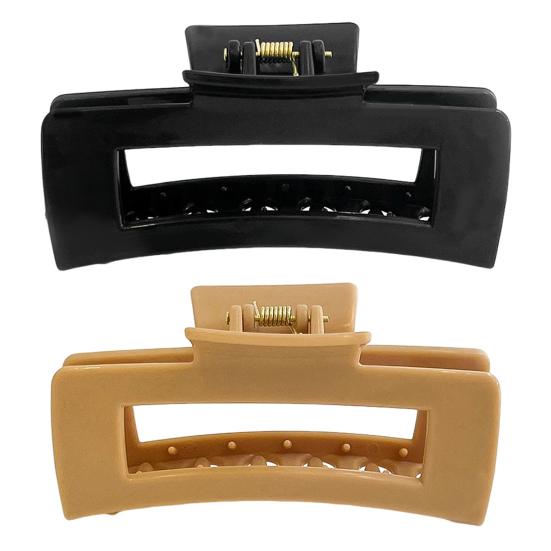 2Pcs Women Hair Claws Non-Slip Safe Grip Square Frosting Hair