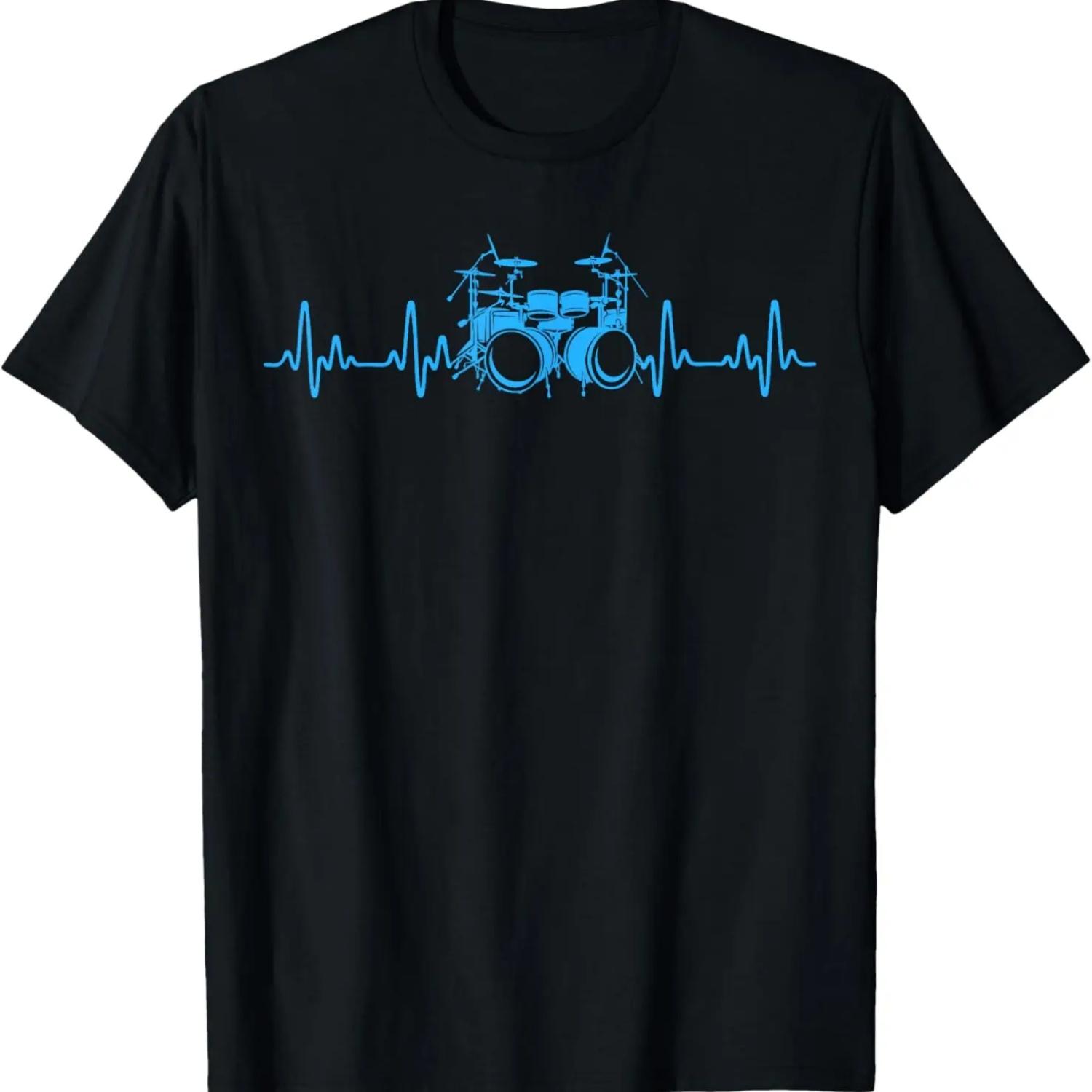 

Drums Heartbeat Tee For Drummers Percussionists T-Shirt XXXXXL чёрный