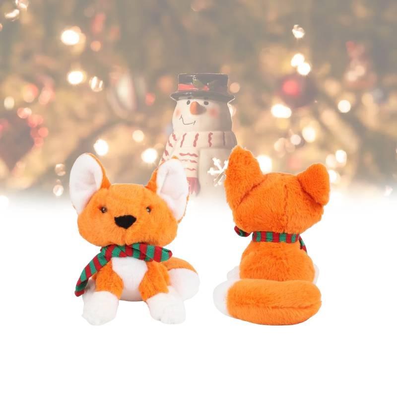 Fox Scarf Christmas Plush Toy Girl Children Birthday Holiday Gift Doll Decorated