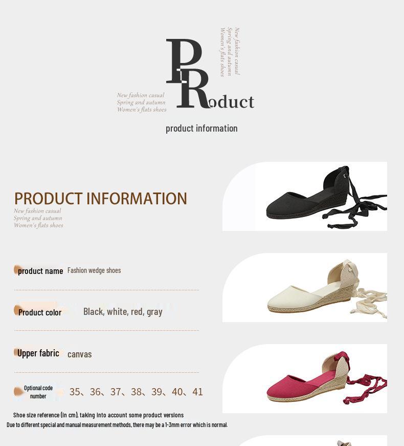 Women's Lace-Up Wedge Heel Straw Sandals - 2024 Spring/Summer Fashion Collection