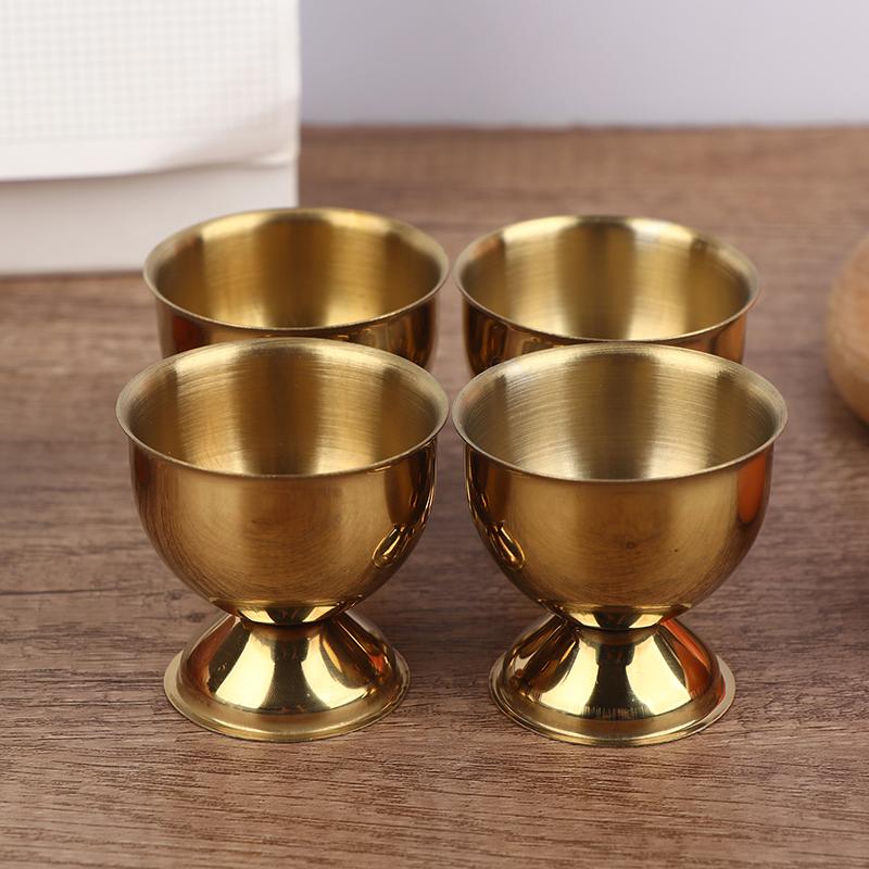4 Stück Eierbecher Set Praktisch Edelstahl Gekochte Eierbecher Ständer Halter Eierhalter Küche Frühstück Kochwerkzeug
