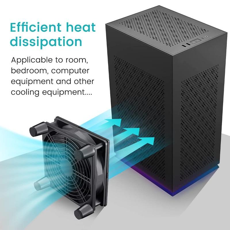 120mm x 25mm USB Silent Cooling Fans, ideal for DVR&electron, Xbox,electronics, dual-fan, large airflow for effective cooling Black чёрный