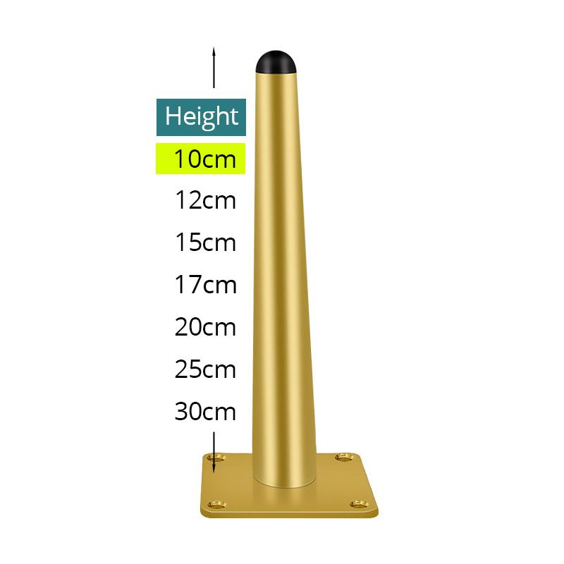 KAK 4pcs Gold Furniture Legs Black Cold Rolled Steel Table Feet Sofa Bed Leg Replacement 800KG Heavy Duty Furniture Hardware