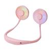 Dual Cooling Neck Fan Portable USB Charging Neck Hanging Fan Dual Cooling Mini Fan Outdoor Lazy Fan with LED Lights and Aromatherapy