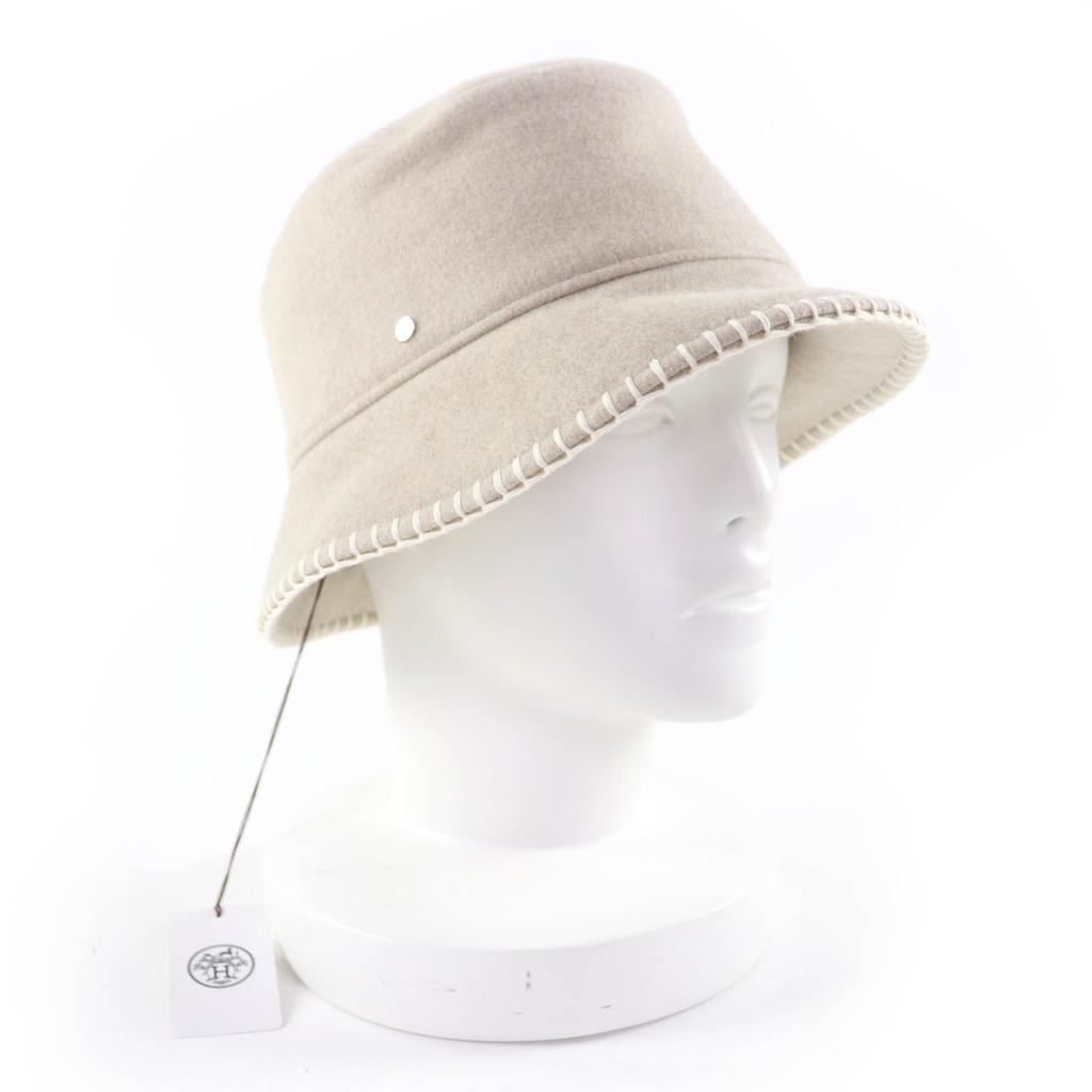 Pristine HERMES Hat Harper Current Product Avalon Stitch Wool Women 57 Used