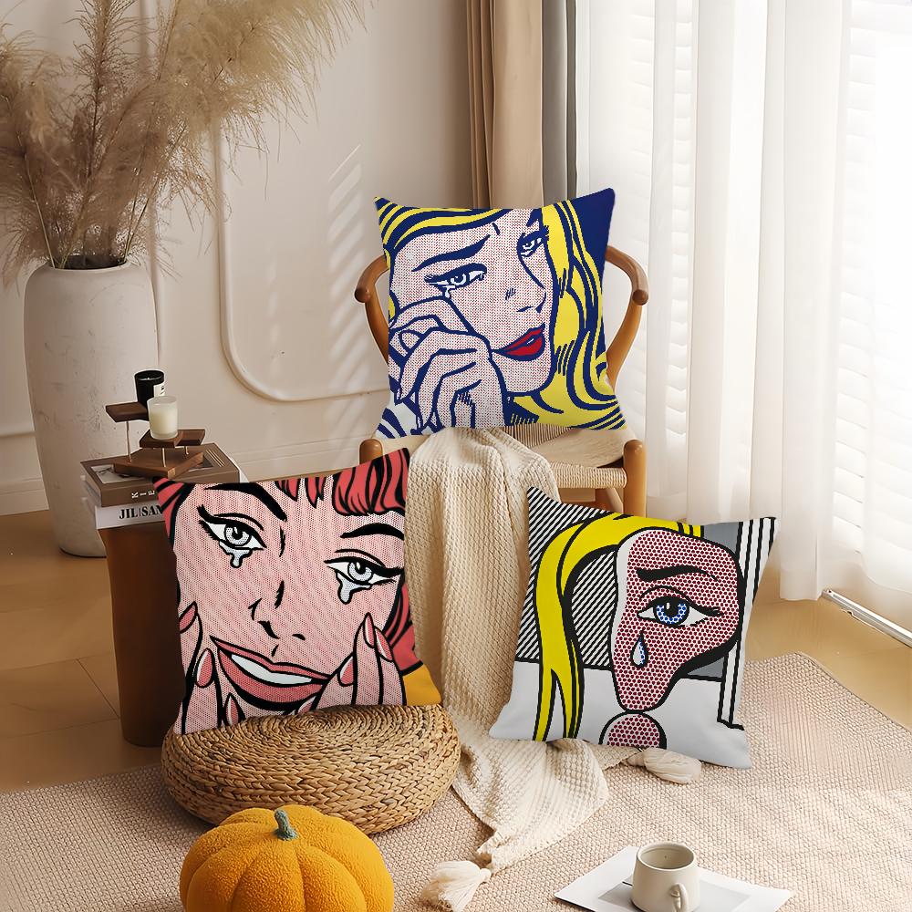 Artist R-Roy L-Lichtenstein Pillow Case Home Decoration Cushion Cover Suitable For Bedroom Car Office Sofa