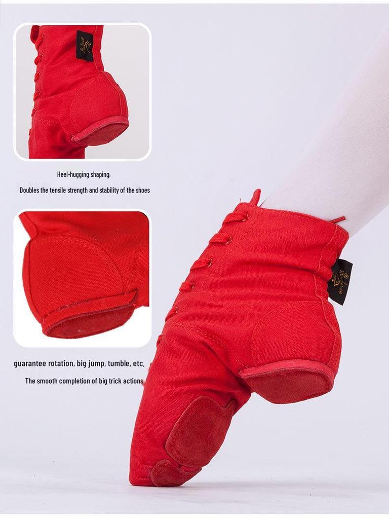 Czarne płócienne buty baletowe i jazzowe z wysoką cholewką i miękką podeszwą dla mężczyzn i kobiet