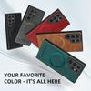 Magnetic Shockproof Cases For Samsung Galaxy S25 S24 S23 S21 FE S20 S22 Ultra Plus Retro Classic Leather For Magsafe Phone Case
