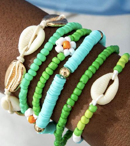 Bohemian Style Rice Bead Shell Multi-layer Bracelet Ethnic Style Rope Braided Bracelet
