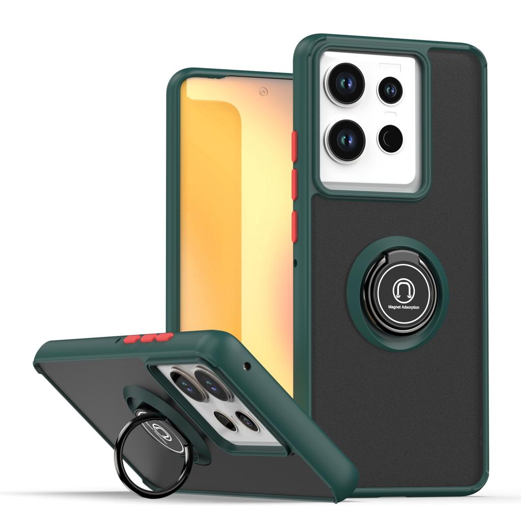 Bracket PC Case Shockproof Matte PC Armor Case for Motorola Moto Edge 50 Pro Cover Ring