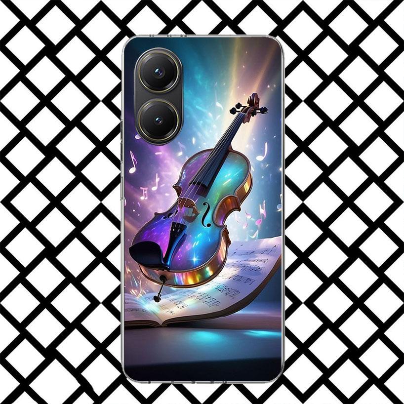 Music Violin Phone Case for Xiaomi Poco F7 Ultra X7 X6 X5 Pro X4 Gt M8 M7 Redmi 15 15C 13 13C 12 12C Soft Cover Fundas Poco F7 U