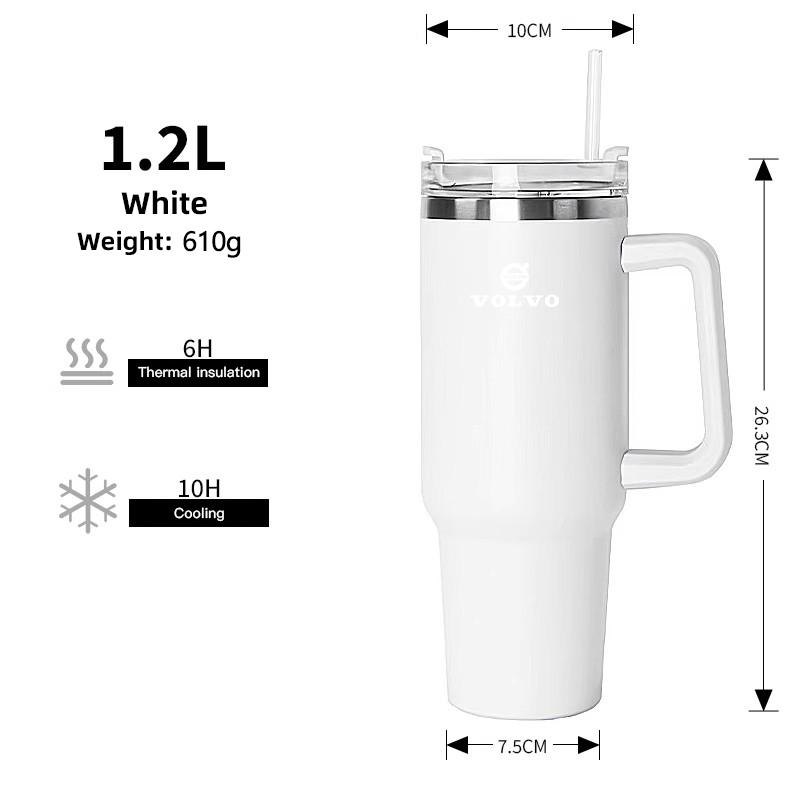 AABAO1 Car Logo Thermos Cup High Quality Insulated Thermos Double Wall Thermal Iced Travel Cup For Volvo V50 S60 S90 S80L EX30 V40 XC90