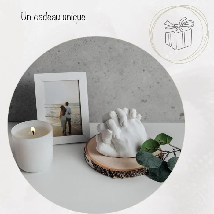 Kit de Moulage Main 3D - Creative Deco - Empreintes en Plâtre - Idée Cadeau Couple - Mariage - Anniversaire