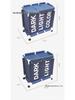 Modern Three-Compartment Oxford Cloth Laundry Basket with Wheels