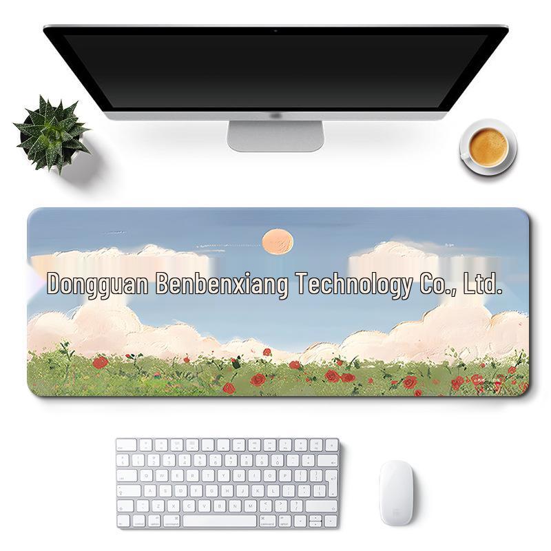 Extra Large Custom Girl's Cute Office Desk Mat - Non-Slip Landscape Style Mouse Pad