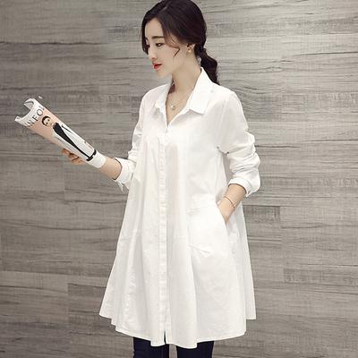 Oversized Shirts and Blouses Korean Fashion Women Spring Summer Loose Long Sleeve White Shirts Women Casual Midi Blouse