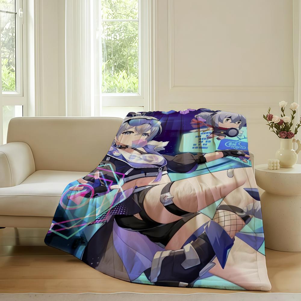 

Honkai Star Rail Silver Wolf Blanket Warm Soft Suitable For Bedroom Sofa Bed Living Room Office Travel Camping Gifts 130x150cm