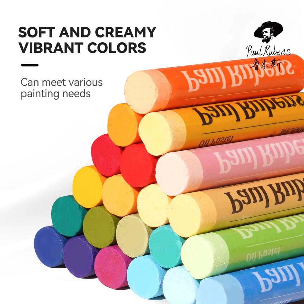 Paul Rubens Artist's Oil Pastels, 72-Color Floral Color Artist Soft Oil Pastel Set, Vibrant and Creamy, Pastel Art Supplies.