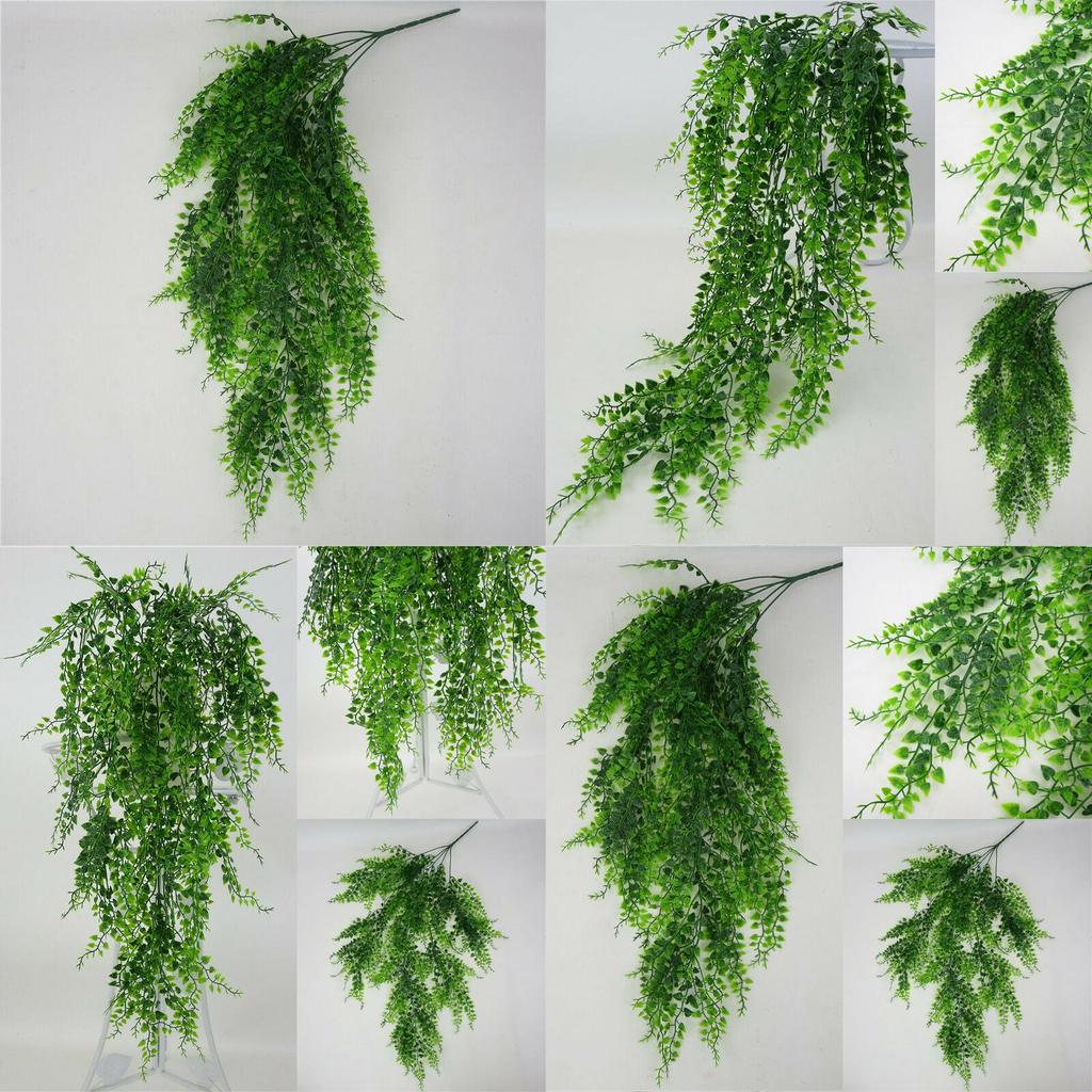 Pure Natural Style Hanging Fake Macrame Fern Succulent Artificial Greenery