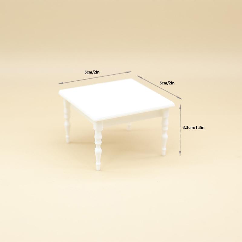 1/12 Dollhouse Simulation Square Tea Table Model Dollhouse Living Room Furniture Decoration Dolls House Diy Accessories
