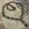 Faceted peridot necklace electroformed copper adjustable chain necklace peridot gemstone jewelry handmade brand new necklace gifts for women
