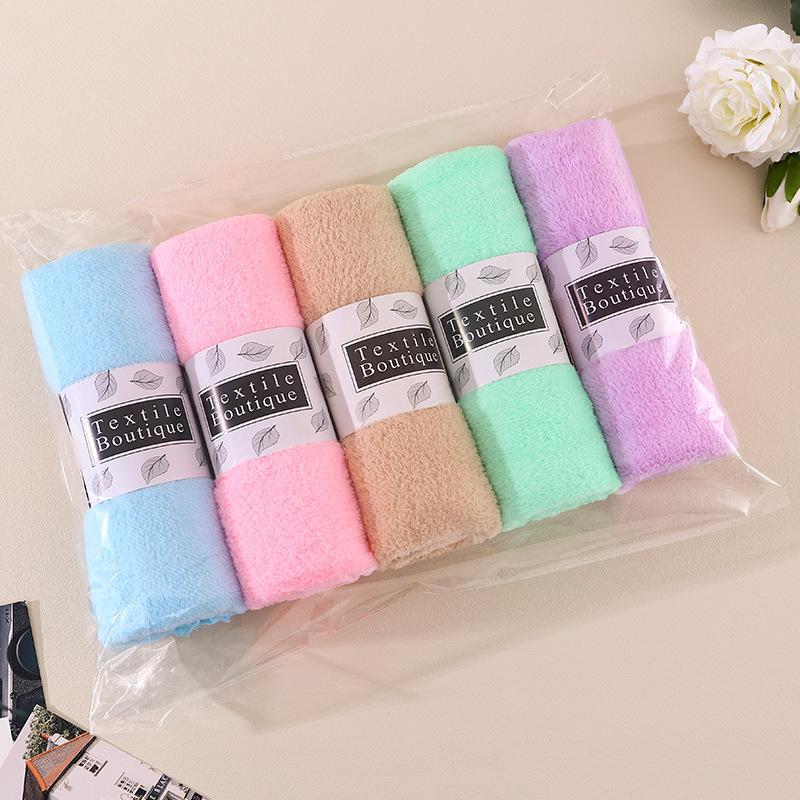 Absorbent Non-Linting Coral Fleece Gift Towel with Waist Seal Packaging