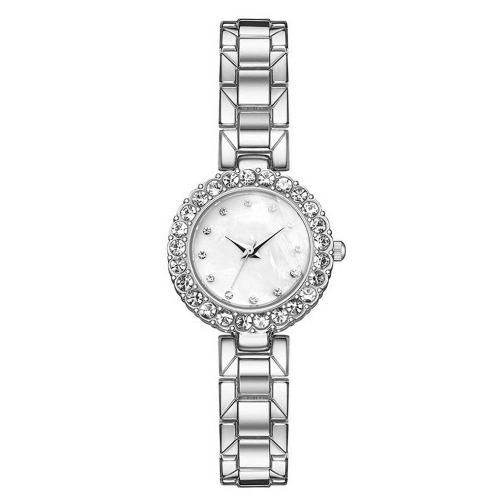 2Pes Set Trendy Fashionable Versatile Bracelet Watch Two-Piece Set Women'S Watch With Diamond Steel Belt Women'S Waterproof Watch