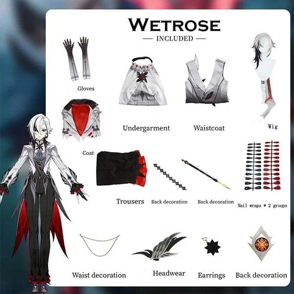 

Арлекино Валет Косплей Костюм Полный комплект парик Униформа Одиннадцать Fatui Harbingers Наряд Хэллоуин Карнавальная Вечеринка XL