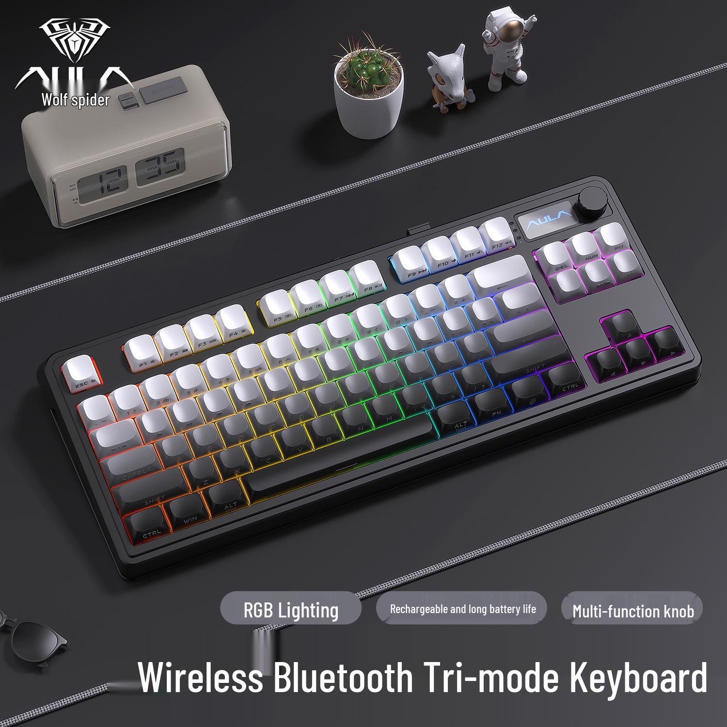 

S3187 Bluetooth & Wired Quiet Mechanical-Like Keyboard for Laptop/Desktop