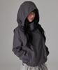 ESCAPEFROM Escf Logo Point High-Neck Windbreaker Charcoal