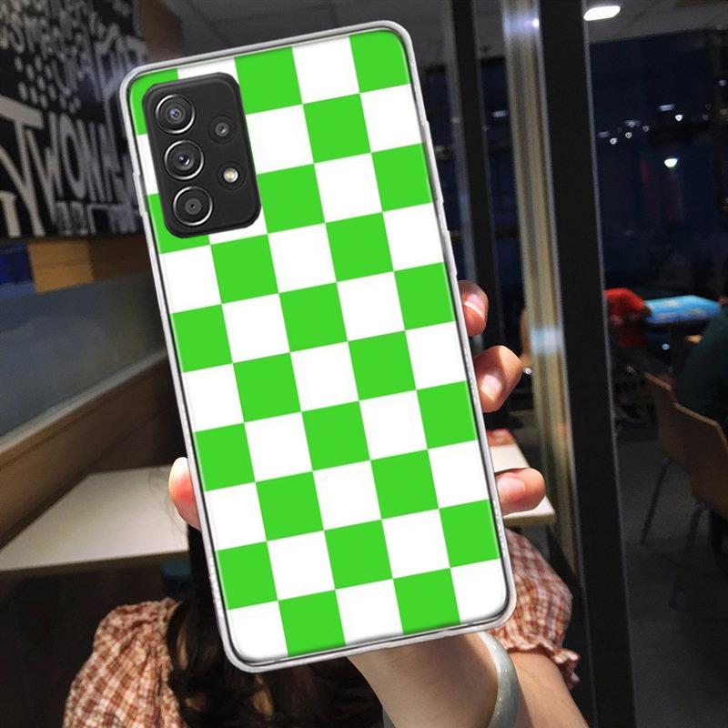Retro Classic Chess Board Grid Phone Case for Samsung A54 A57 A37 A17 A14 A15 A12 A24 A34 A55 A35 A25 A52S A07 A05S A04S A22 A32