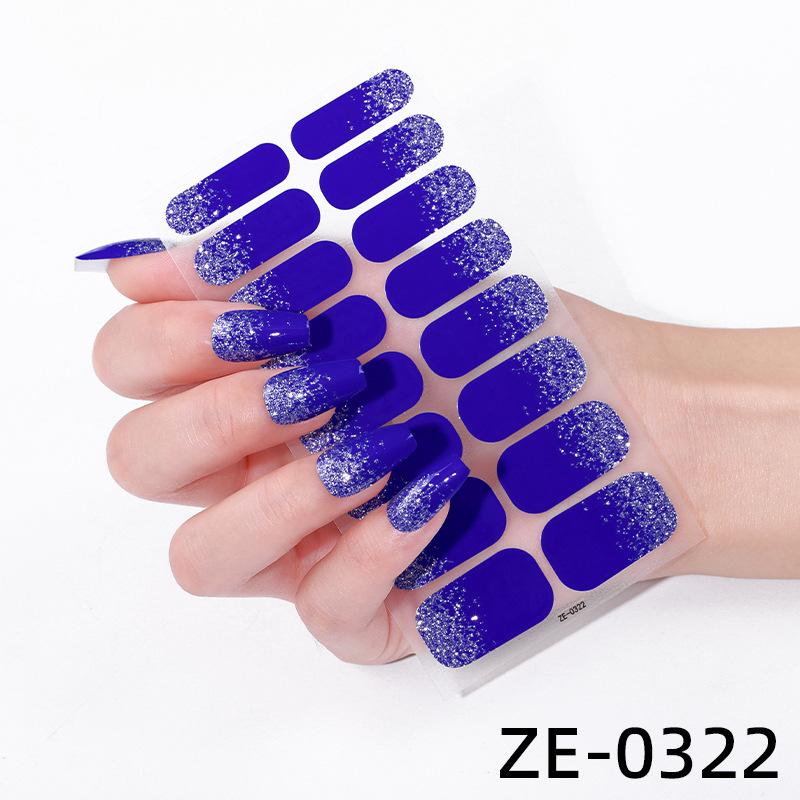 Neue einfarbige Glitzer-Nagelsticker, 16-Finger-Bestseller-Nagelsticker auf Amazon, Vollabdeckung.