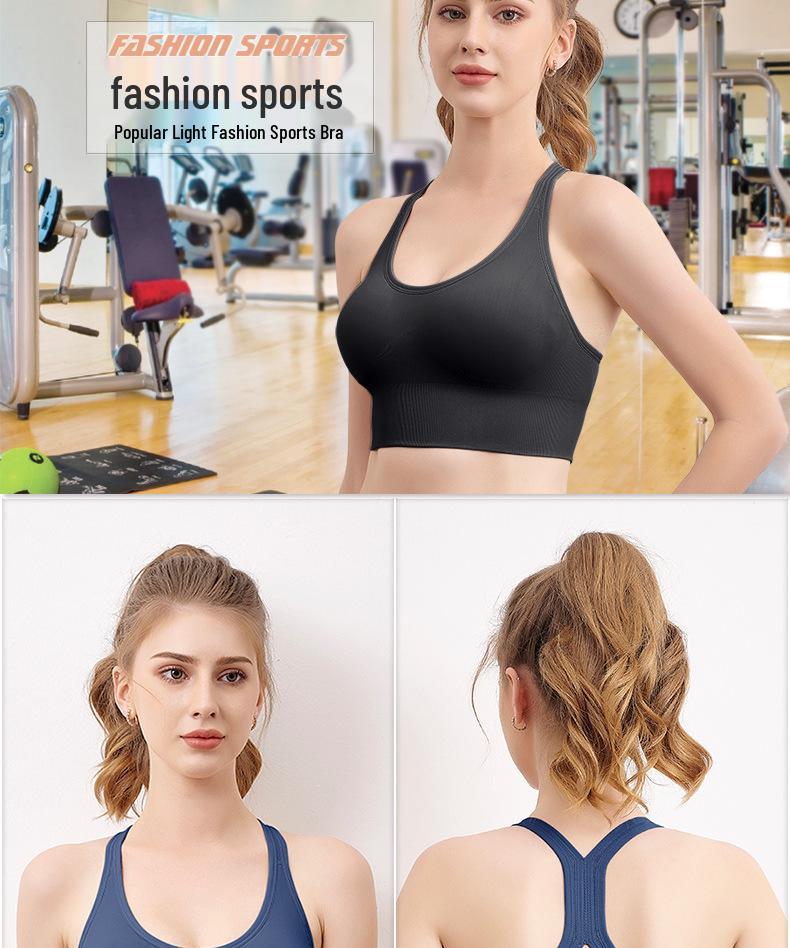 Grenzüberschreitender Damen-Sport-BH in Übergröße, kabellos, schönes Rückendesign, stoßfest, Weste für Fitness