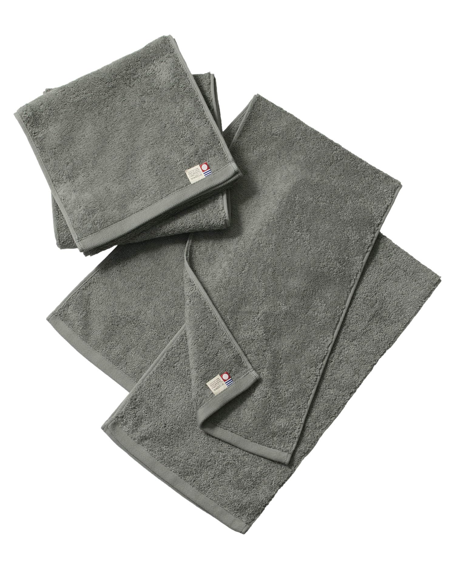 

Slim Face Imabari Set of Medium 22 x Made in Plain [aso] Towels, 4, Thick, 82cm, 100% Cotton, Japan, Moffin, Charcoal, cy-mf319-sf4-a-ch