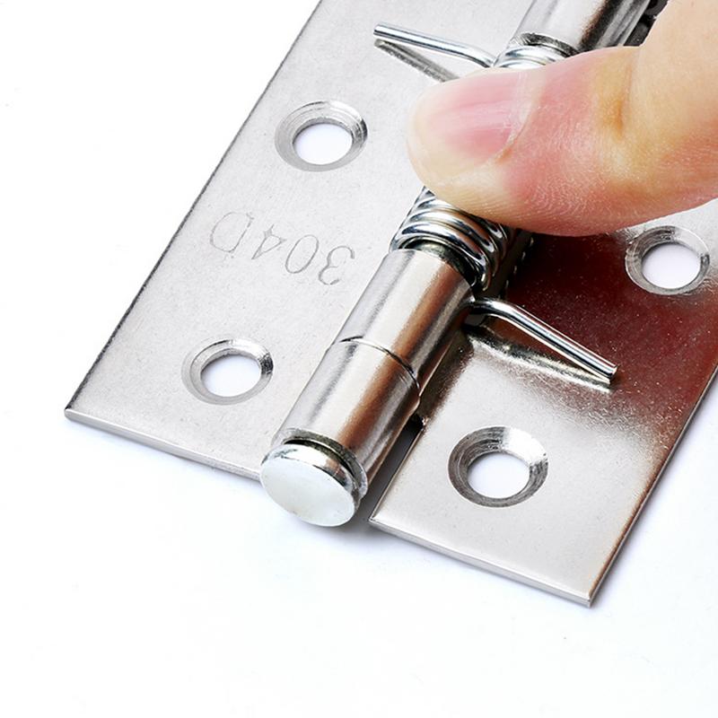 Spring Door Hinges Automatic Rebound Hinge with Spring Stainless Steel Door Window Cupboard Folding Hinges Furniture Hardware