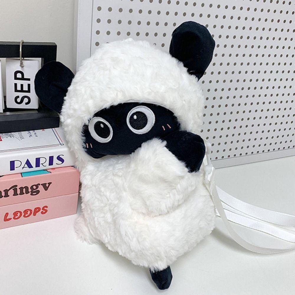 Kawaii Sheep Doll Shoulder Bag Stuffed Animal Plush Backpack Animal Lamb Crossbody Bag  Outdoor