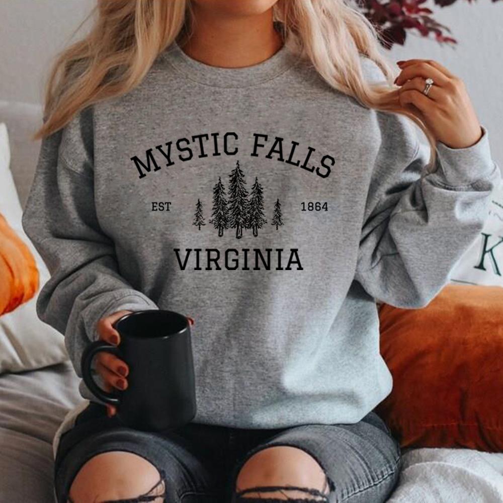 Mikina Mystic Falls Virginia Vampire Fan Svetr Salvatore Brothers Mikina Unisex Mikiny s dlouhým rukávem Volnočasové svetry