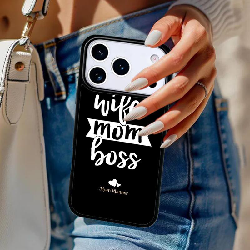 Wife Mom Boss Funny Phone Case For iPhone 17 Air 14 15 13 12 Max Cover For Apple 16e 11 Pro Max Plus Coque