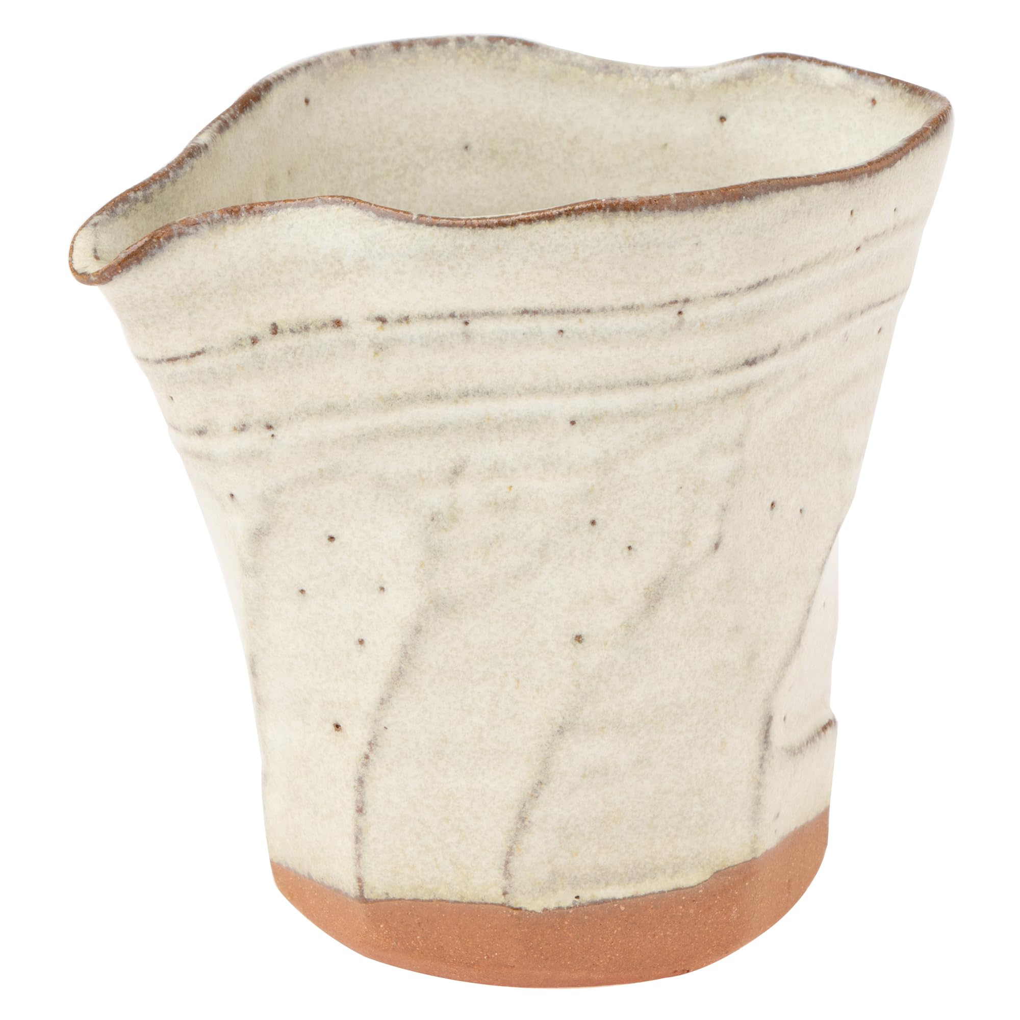 

Marui Seito Shigaraki Ware Hechimon Katakuchi (Small-Sized) Teacup, Approx. 180ml Capacity, White Glaze with Ripple Pattern, White, MR-3-4324