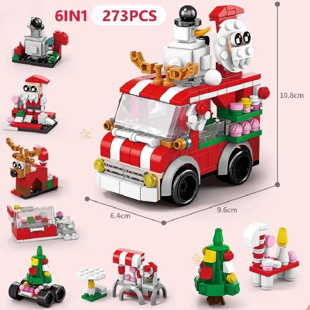 Calendario dell'Avvento Set di Blocchi da Costruzione di Natale Giocattoli di Natale include Babbo Natale Treno Casa Blocchi Regalo per Bambino Ragazzo Ragazza