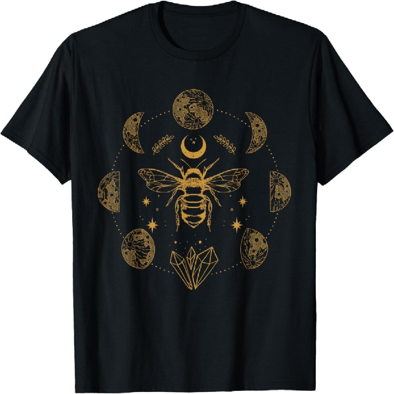

Cottagecore Bee Mystical Magical Goblincore Moon Phase Goth T-Shirt XXXXXL різнокольоровий